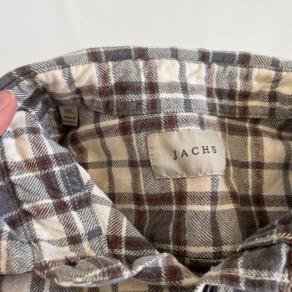 JACHS mens button down plaid flannel - Picture 5 of 6